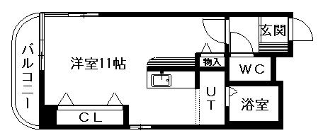 ファーストコートA(ワンルーム/2階)の間取り写真