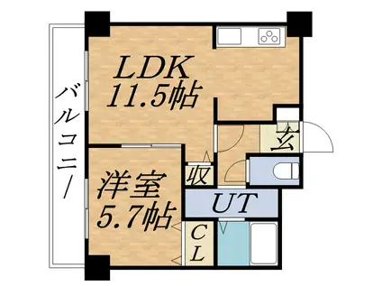 ティアラタワー中島倶楽部(1LDK/31階)の間取り写真