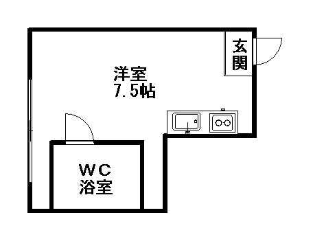 コーポ・オーホリ(1LDK/2階)の間取り写真