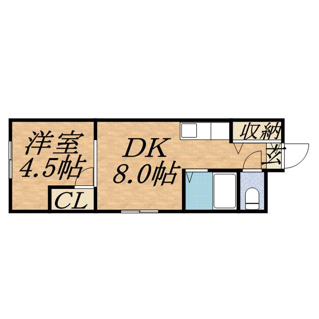 アーバンコート812(1DK/4階)の間取り写真