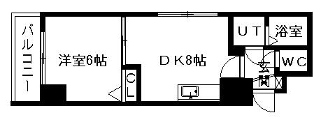 OKビル(1LDK/3階)の間取り写真