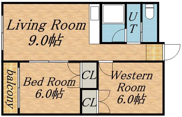 ネスト南13条(2DK/5階)の間取り写真