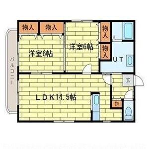 ドミンゴ山鼻(2LDK/4階)の間取り写真