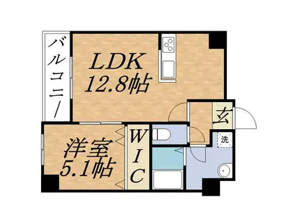 カレラ近代美術館前(1LDK/7階)の間取り写真