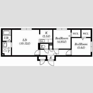 エルシア発寒中央(2LDK/1階)の間取り写真