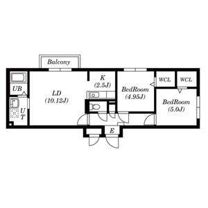 エルシア発寒中央(2LDK/3階)の間取り写真