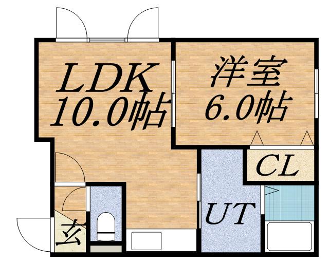 ポプラ館(1LDK/2階)の間取り写真