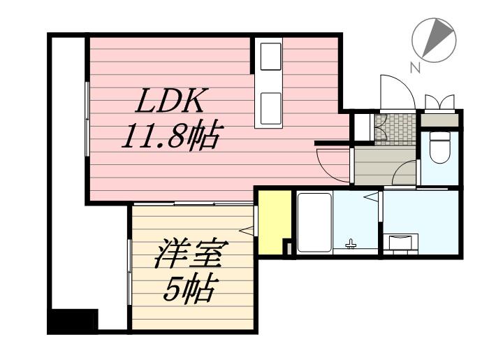 エクレール(1LDK/13階)の間取り写真