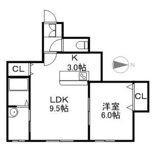 サイレントマンション(1LDK/2階)の間取り写真
