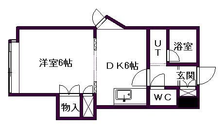 ARMS718(1DK/3階)の間取り写真