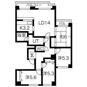 フロンティア南11条(4LDK/7階)の間取り写真