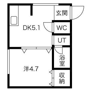 ブリスコート(1DK/3階)の間取り写真