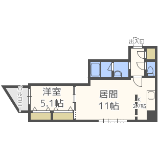 ビッグレジデンス旭ヶ丘(1LDK/2階)の間取り写真