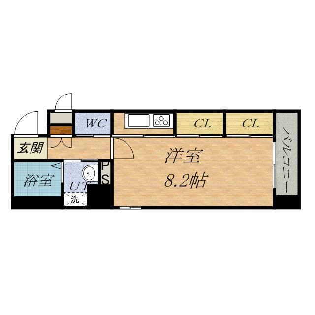 アストリアN6(ワンルーム/4階)の間取り写真