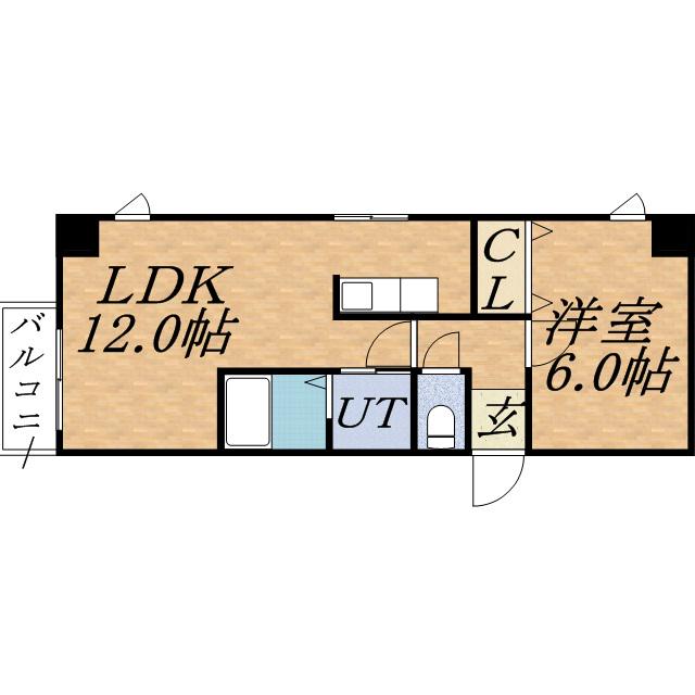 グランドジョラスN6(1LDK/6階)の間取り写真