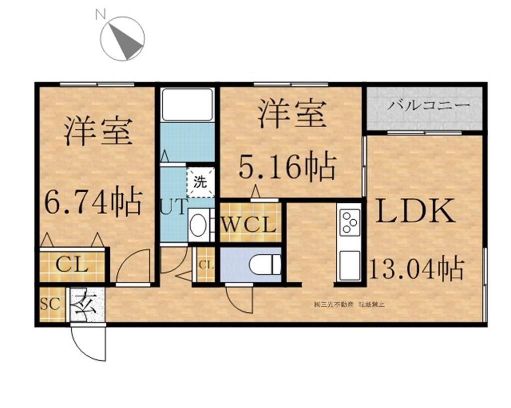 神宮前の杜レジデンス(2LDK/3階)の間取り写真