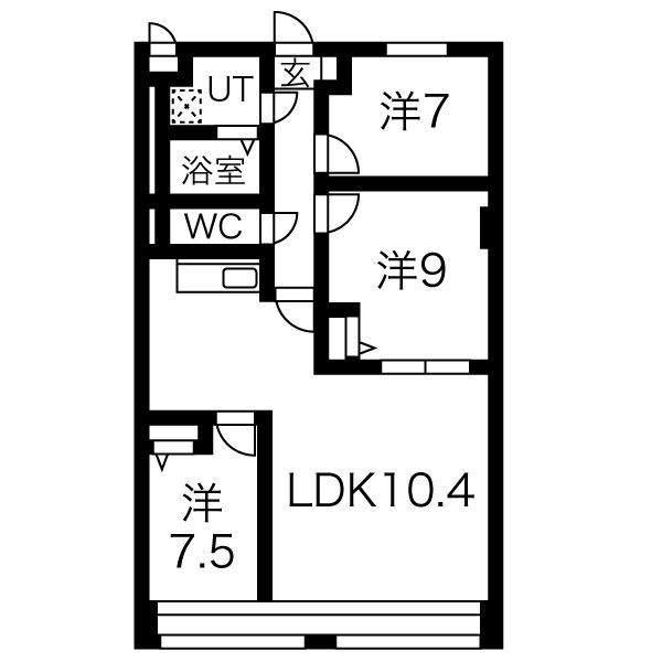 ライズ北5条(3LDK/2階)の間取り写真