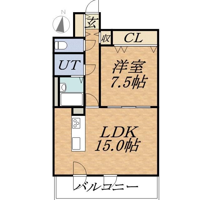 ライオンズマンション近代美術館前(1LDK/5階)の間取り写真