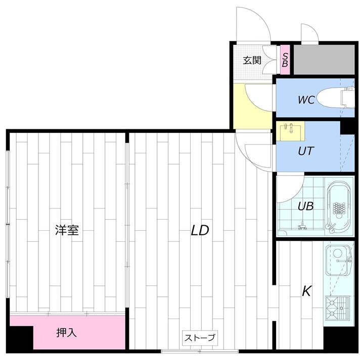 プレジール22(1LDK/2階)の間取り写真