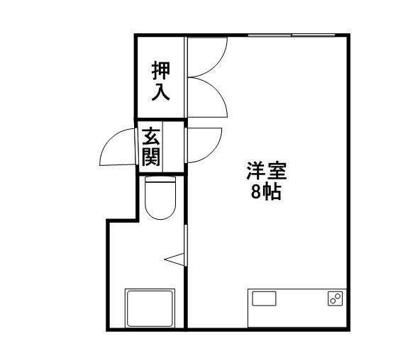 コーポのと(ワンルーム/2階)の間取り写真