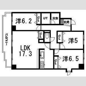 ポラリス伏見(3LDK/3階)の間取り写真
