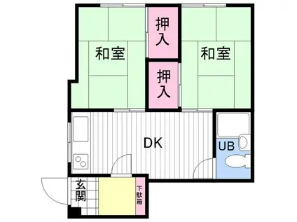RS元町(2DK/1階)の間取り写真