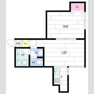 ヴィレッジ精進河公園(1DK/1階)の間取り写真