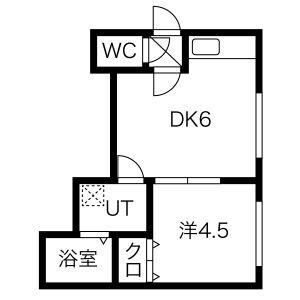 アクアII(1DK/2階)の間取り写真
