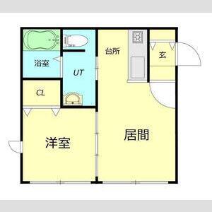 ラ・グラン澄川2番館(1LDK/2階)の間取り写真