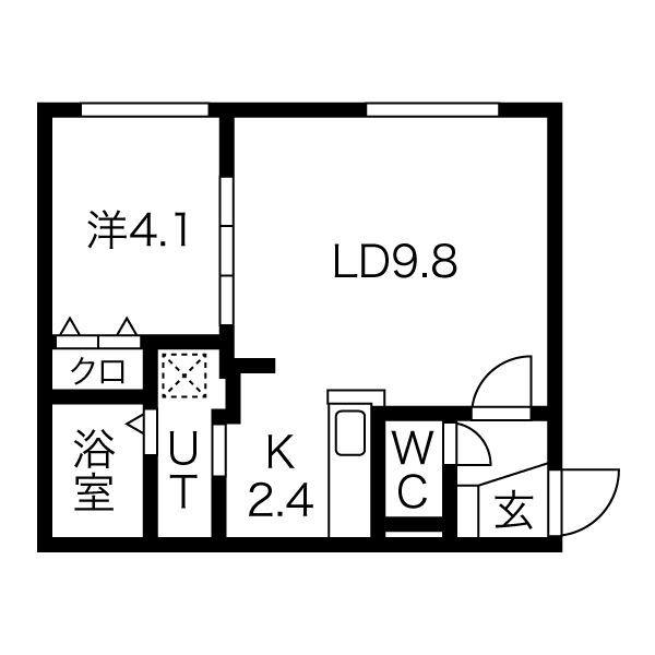 GRACE札幌東(1LDK/4階)の間取り写真