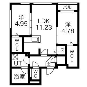 MCDIARMID(2LDK/3階)の間取り写真
