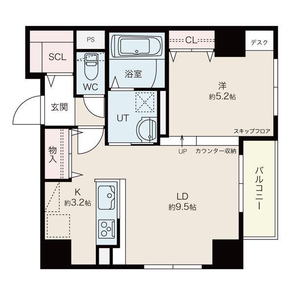 BIBOタワー札幌中央(1LDK/7階)の間取り写真