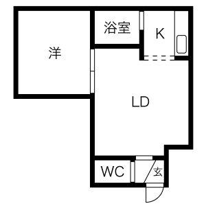 ケルシャンセ元町(1LDK/3階)の間取り写真