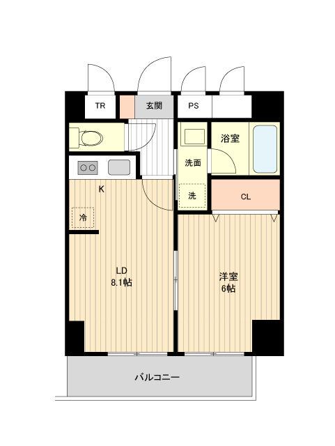 アーバンフラッツ豊平4条(1DK/10階)の間取り写真