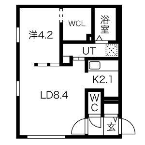 MONOLITH(1LDK/3階)の間取り写真