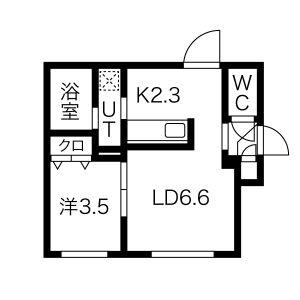 GRANDEE桑園(1LDK/1階)の間取り写真