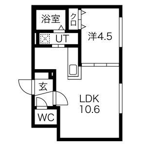 SERAM苗穂(1LDK/1階)の間取り写真