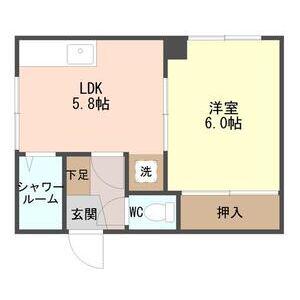 札幌ヒルズ(1DK/1階)の間取り写真