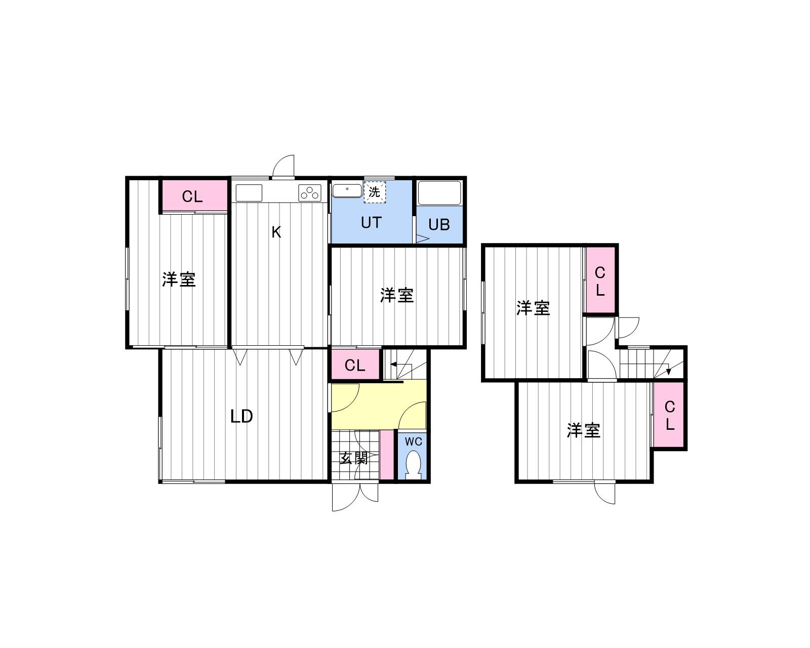 札幌市南北線 真駒内駅 バス乗車時間：27分 藤野４条１１丁目バス停で下車 徒歩6分 2階建 築33年(4LDK)の間取り写真