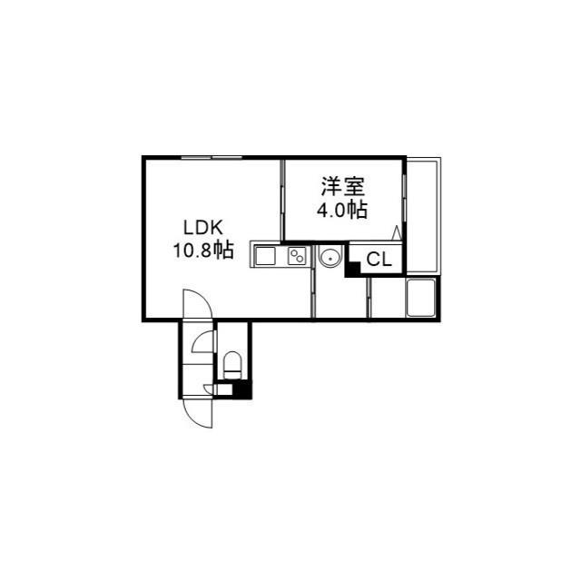 SERAM.円山レジデンス(1LDK/2階)の間取り写真