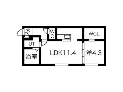 南15西9MS(1LDK/1階)の間取り写真