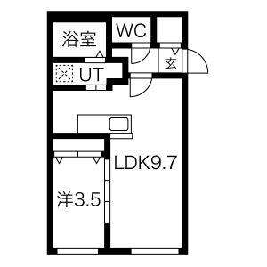 ウェルステージ宮の沢(1LDK/2階)の間取り写真
