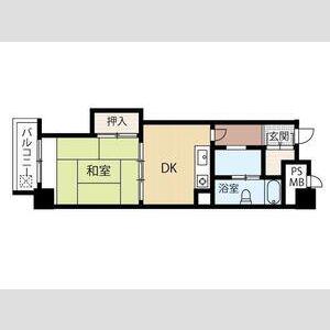 アルファ創成川公園(1DK/7階)の間取り写真