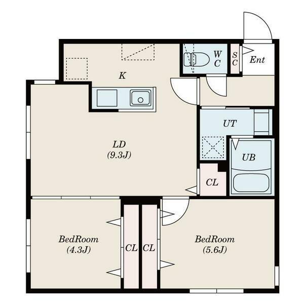 ALIVIS琴似(2LDK/1階)の間取り写真