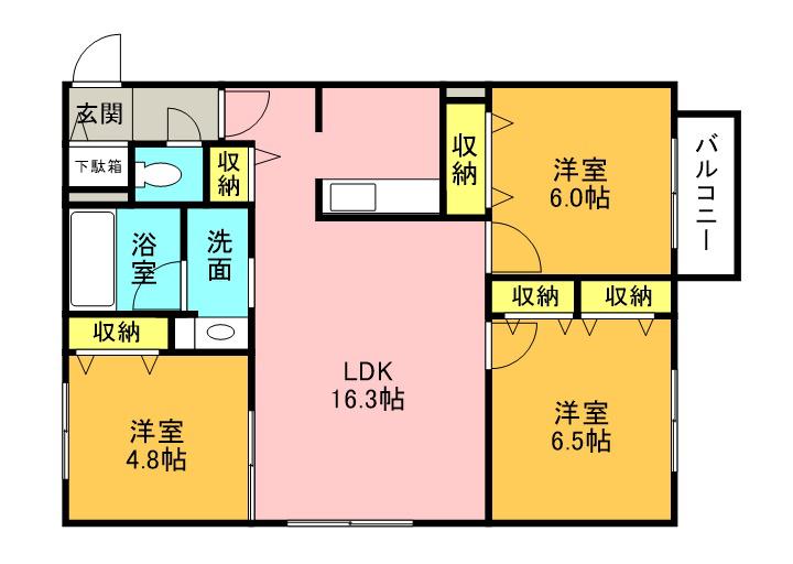 ノース SEA ROAD(1LDK/2階)の間取り写真