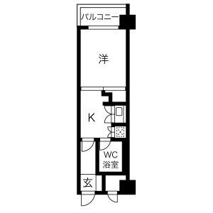 ライオンズマンション中島公園通(1DK/3階)の間取り写真