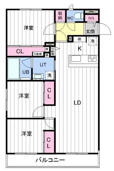 ASTER宮の森(3LDK/3階)の間取り写真