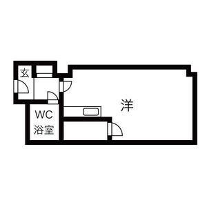 フラーテ札幌(ワンルーム/10階)の間取り写真