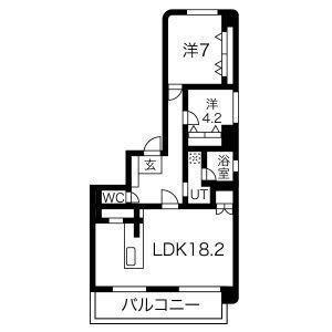 ヴォーネン伏見(2LDK/3階)の間取り写真