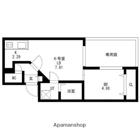 DESTINO RESIDENCIA715(1LDK/1階)の間取り写真
